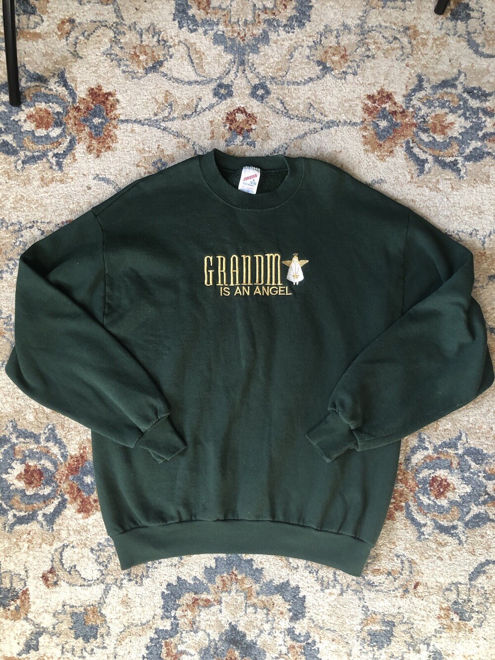 Vintage Granny Core Grandma Sweatshirt Cotton Country Jerzees XL Made in USA